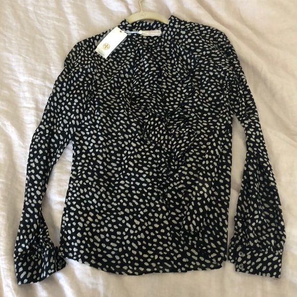 Tory Burch Tops - Tory Burch Black Dotter Pony Blouse